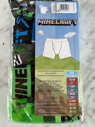 MINECRAFT Boys Size 6 Boxer Briefs - Assorted Pack of 5 Mojang - Picture 7 of 12