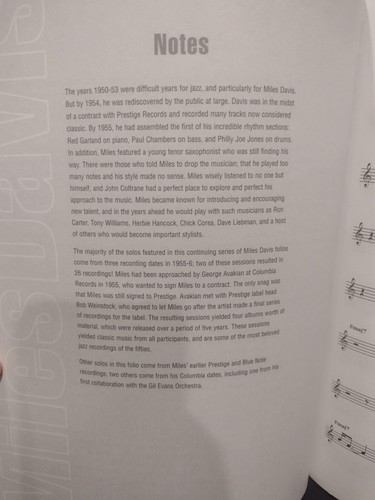 Miles Davis Songbook Standards Vol 1 Artist Transcriptions Trumpet Brand New - Picture 5 of 10