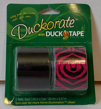 Duckorate Duck Brand Duct Tape, Assorted Designs, PINK ORANGE CAMO ZEBRA, 2 Pk