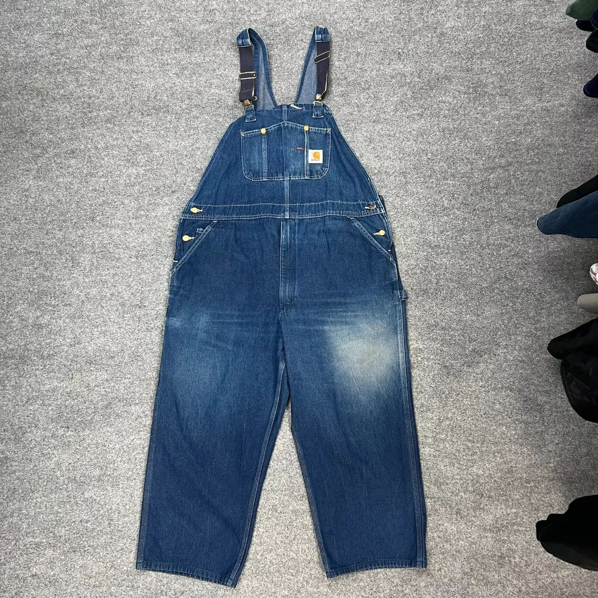 Carhartt Overalls Mens 44 x 25 Big Man Blue Carpenter Painter Denim Work  Pants