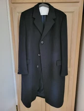 Vintage Abraham & Straus Wool & Cashmere Pea Coat Mens L Navy Blue Hungary