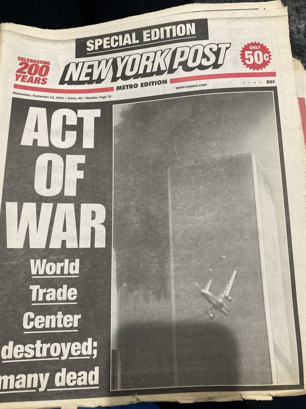 New York Post Special Edition September 12th 2001 World Trade Center Twin Towers