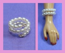 Dreamz VINTAGE REPRODUCTION of WHITE PEARL SNAKE Wrap BRACELET for Barbie doll 