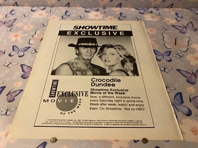 PAD6 FILMWERBUNG 12X10 CROCODILE DUNDEE: PAUL HOGAN & LINDA KOVIOWSKY
