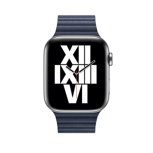 Véritable Apple 44mm/45mm/46mm Cuir Boucle Montre Bracelet M - Plongeur Bleu - Photo 4 sur 7