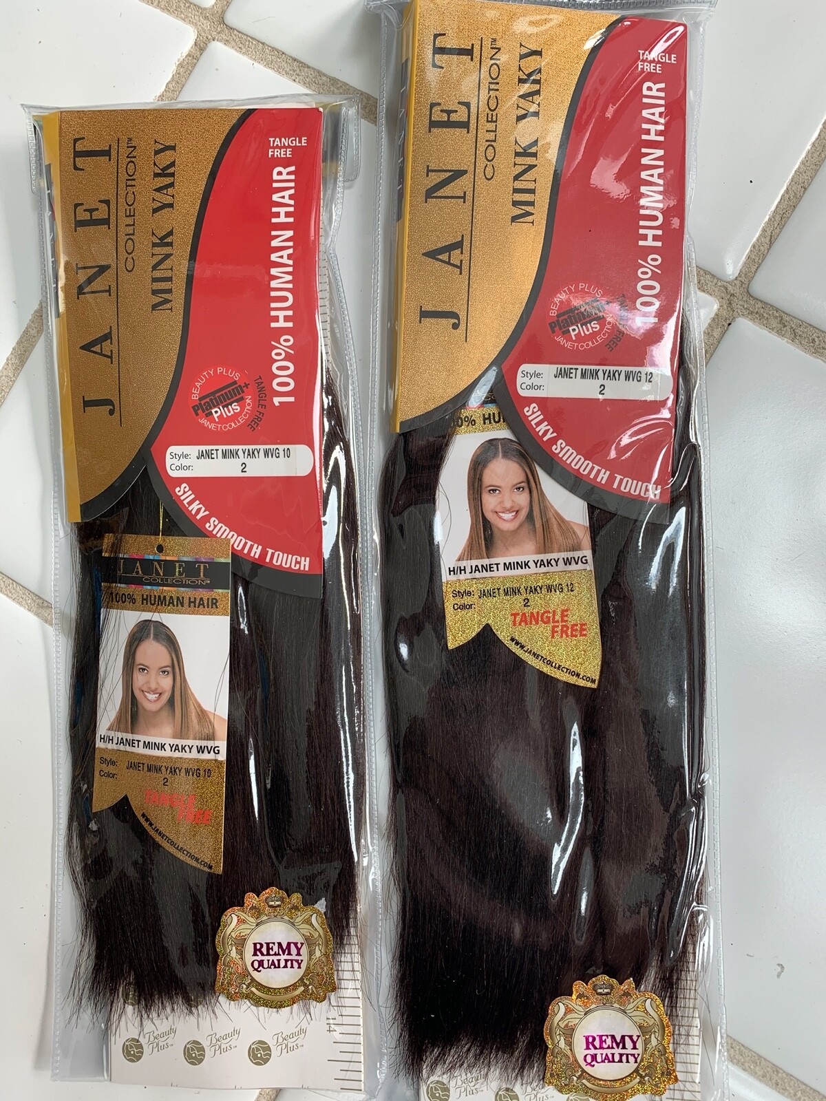 Mink Yaky 100 Human Hair Weave. Color 1, 1B, 2, 4. Length 10