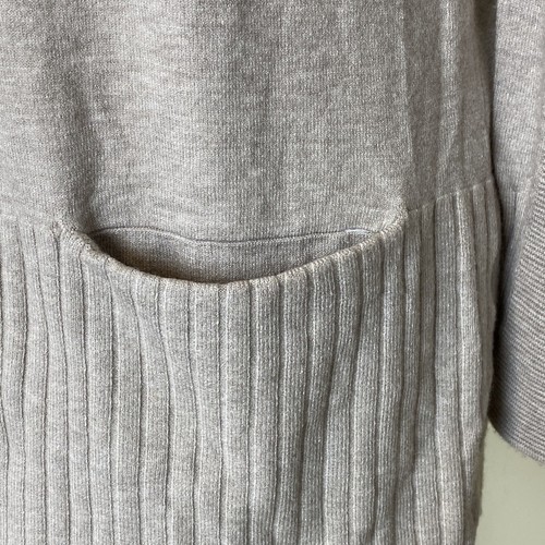 Neu Devotion by Cyrus Strickjacke Pullover Damen klein gerippt offen beige meliert - Bild 4 von 5