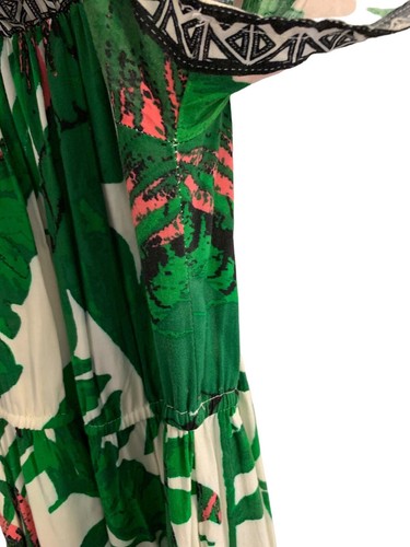 Flying Tomato Kleid Tropical Print Off Shoulder Rüschen Hi-Lo Saum Midi Medium - Bild 6 von 17