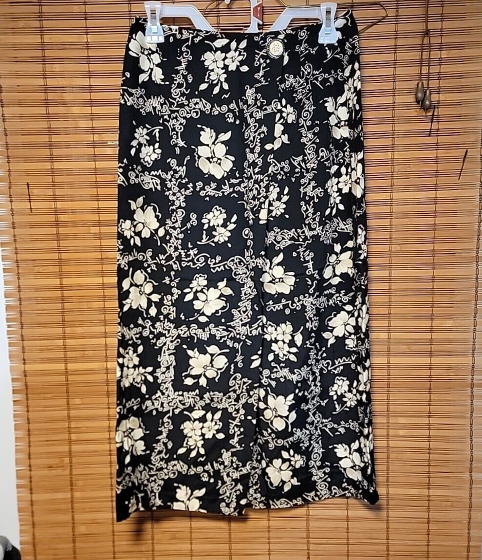 Vtg Ninon De Lenclos Women's Floral Midi Wrap Skirt Sz 7/8
