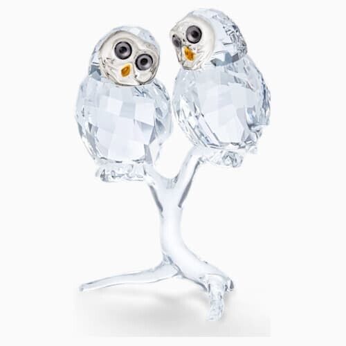 SWAROVSKI CRYSTAL FEATHERED BEAUTIES OWL COUPLE 5493722 .NEW IN BOX.