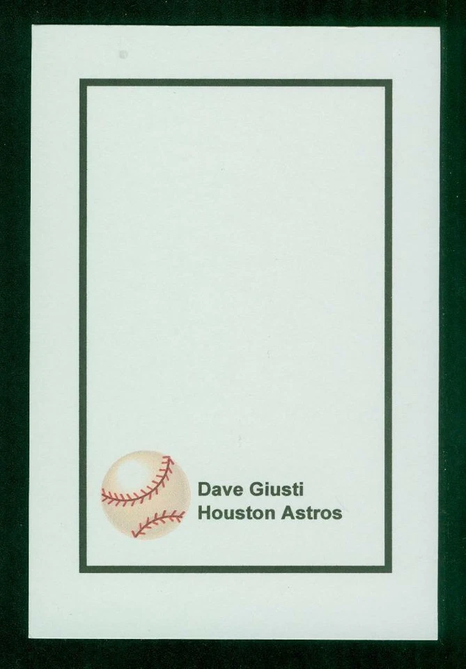 Tarjeta fotográfica #0400, 4" x 6", firmada-autografiada, Dave Giusti, Astros de Houston Foto 2 de 2