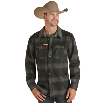 Powder River Outfitters  Men's Black Wool Shirt Jacket PRMO92RZZ4-02