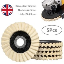 5Pcs 125mm 5" Flap Felt Disc Polishing Angle Grinder Buffing Wheel for Metal