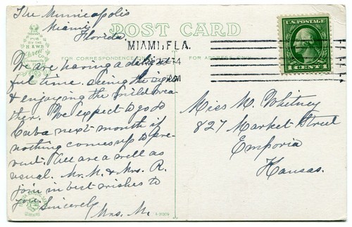 Miami, FL. Escuela secundaria. c.1914. Hermosa imagen de principios de Miami. Florida. - Imagen 2 de 2