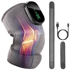 Rechargeable Electric Heat Vibration Knee Joint Pad Brace Massage Pain Relief US