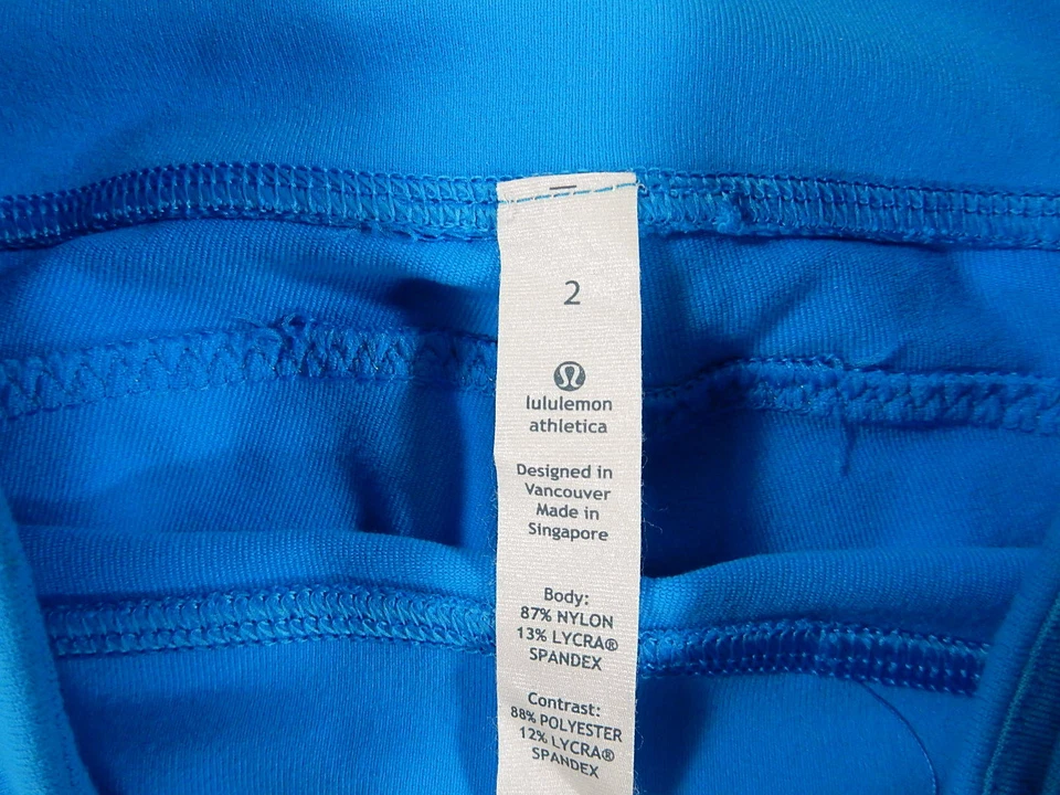 LuLuLemon Nylon/Spandex Fitness Workout Casual Tights (Women's Size 2) Blue - Image 2 of 4