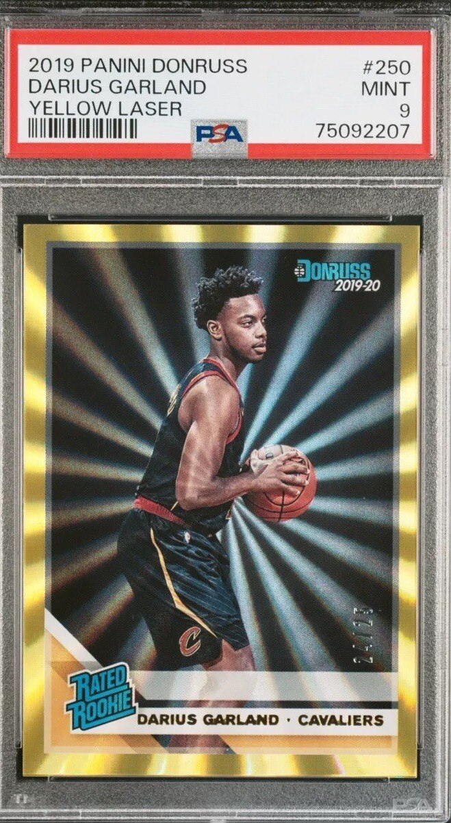 2019-20 Panini Donruss - Rated Rookie #250 Darius Garland Yellow Laser PSA 9 /25
