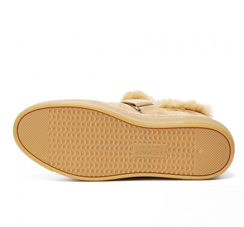 VIC MATIE Suede Leather Sneakers 38 US 8 Rabbit Fur Lining Beige Made in Italy - Foto 6 di 7