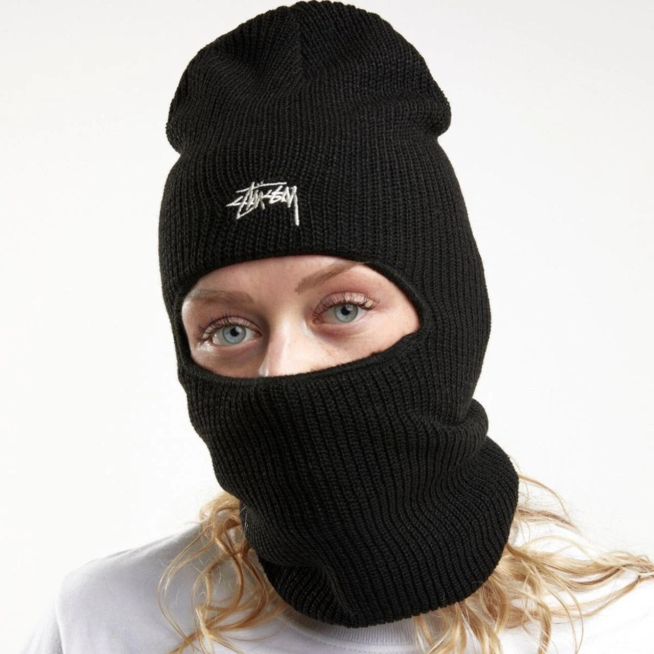 STUSSY STOCK BALACLAVA BLACK OS/ SKI MASK WINTER