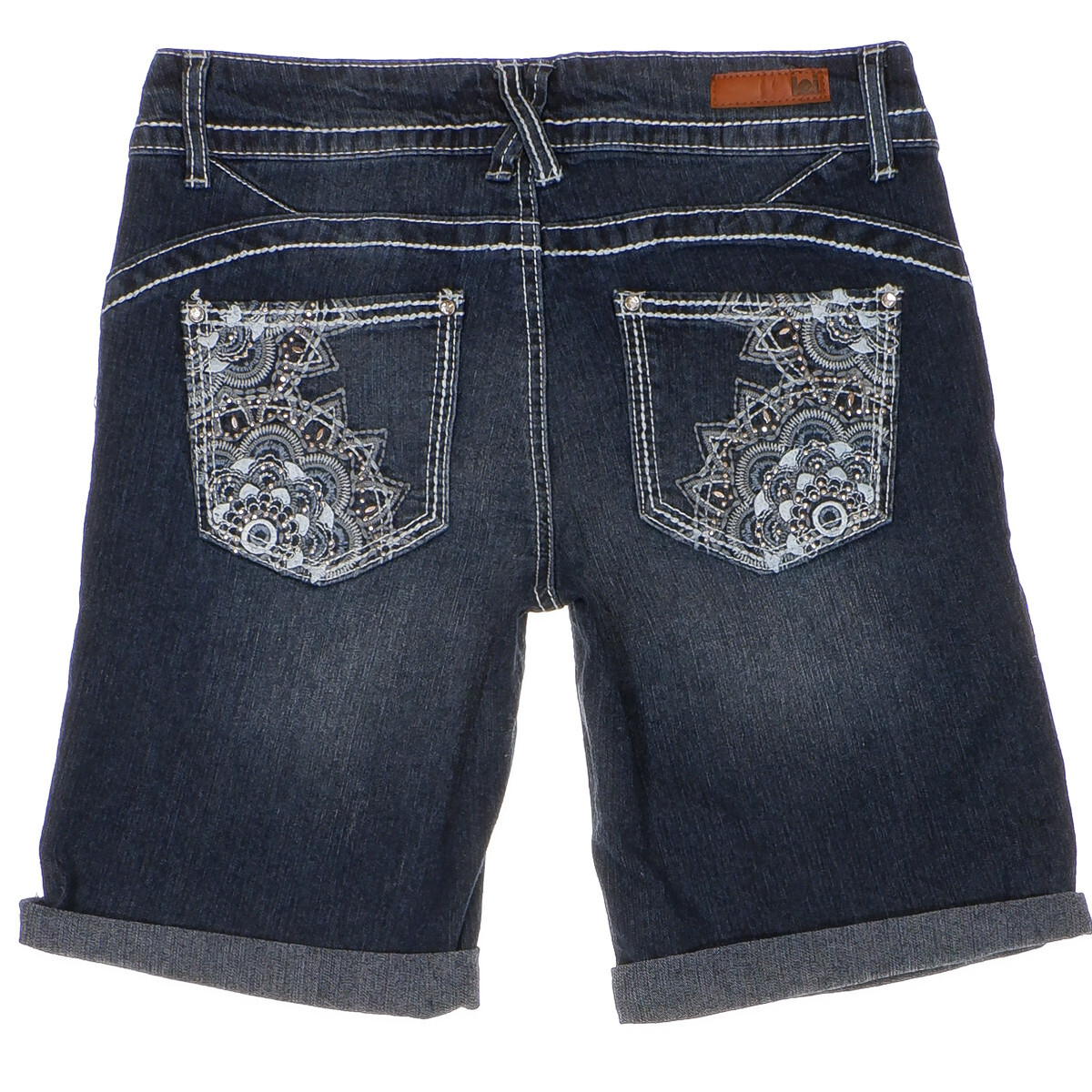 Lei Ashley Low Rise Bermuda Shorts Size 7 Juniors Embellished Blue