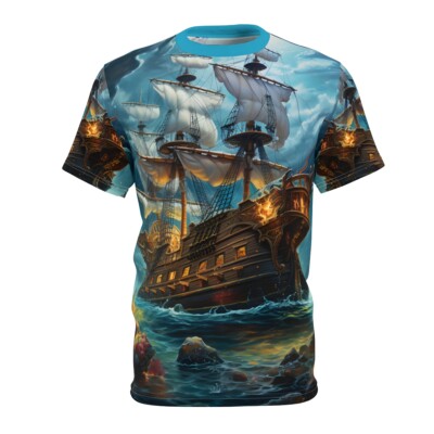 PIRATE SHIP Pirate cove Unisex Cut & Sew Tee (AOP)