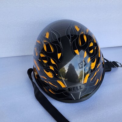 Bell Half Helmet Drifter Black w/Orange & Black Flames Motorcycle