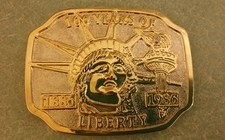 Statue Of Liberty 100 Years Belt Buckle Vintage 1886- 1986 Gold and Silver Color