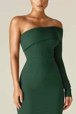 Alieva $245 Women's Rita One Shoulder Dress Sheath Bodycon Green Formal XL