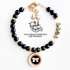 Luxury Pearl Dog Necklace Collar Personalized Cat Necklace Pet Jewelry Bow Charm