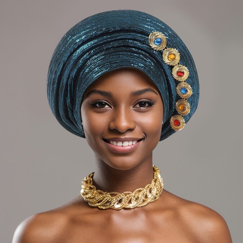 New European American Cap Multi-layer Sponge Layered Side Colorful African Hat - Picture 9 of 24