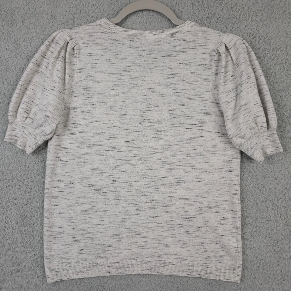 Suéter Ann Taylor Para Mujer XS Gris Mármol Puff Manga Corta Tejido Carrera Informal Foto 2 de 4