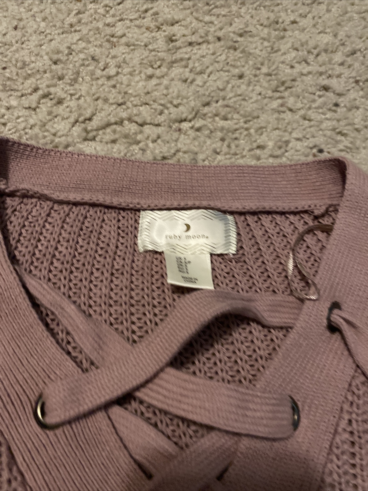 Ruby Moon Sweater Size S Lavender Cable Knit Pull… - image 2