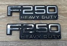 Set of 92-96 Ford F250 Heavy Duty Front Fender Emblems Badge OEM