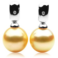 12 mm Golden South Sea Pearl Earrings Pacific Pearls® Affordable Pearl Earrings