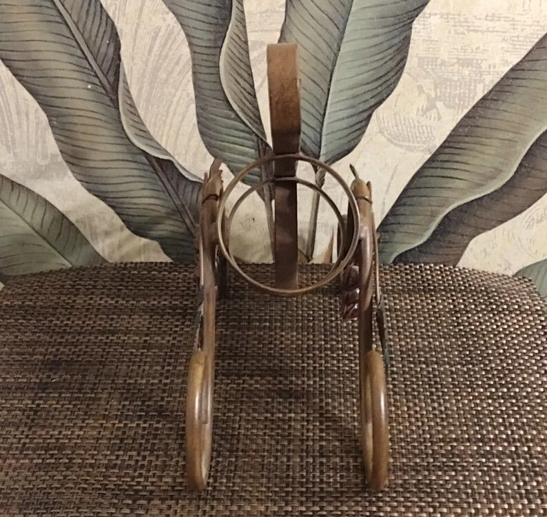 Portabotellas de vino individual Iron Grapevine Swirl bronce marrón Foto 3 de 4