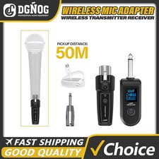 Wireless Microphone System UHF XLR Transmitter Receiver Adapter