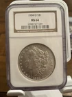 1904-O Morgan Silver $1 Coin 0.9 Fine NGC MS64 Cert 1993727-159