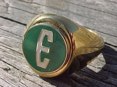 1958 1959 1960 Ford Edsel ''E'' Gold Chrome Ring Size #11 NOS Unique Hi-Quality