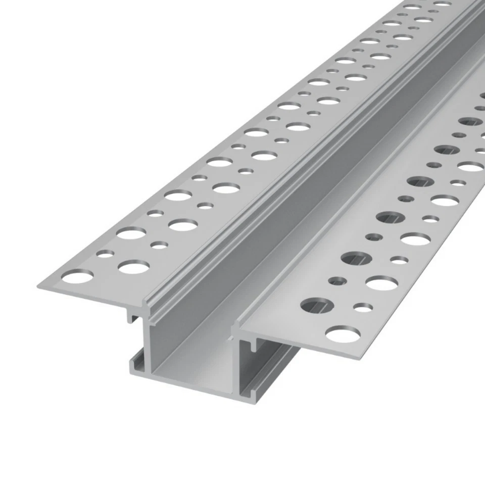 Profilo Alluminio ALFA 2 mt da Incasso Scomparsa Cartongesso Striscia LED+COVER - Immagine 2 di 4