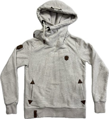 NAKETANO FLEECE HOODIE SWEATSHIRT WOMENS Size Large Gray Heathered