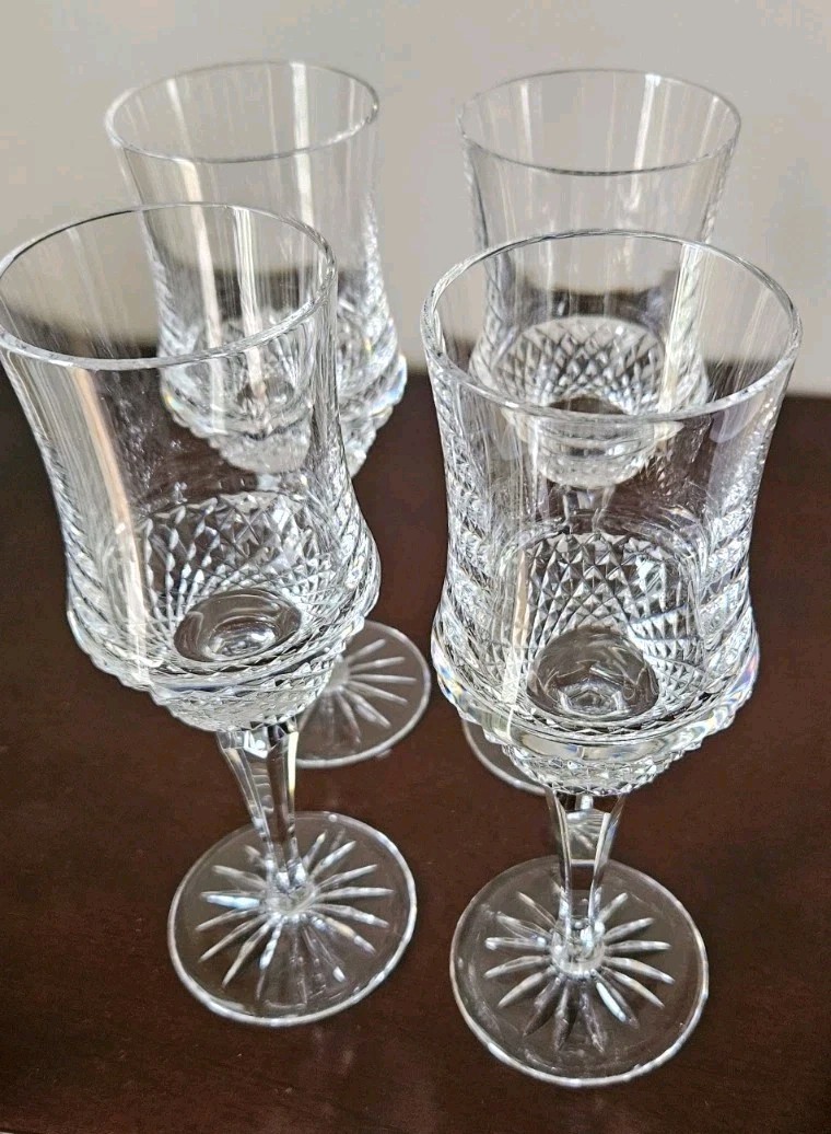 4 Galway Royal Irish Crystal Claret Wine Glasses Stemware 7.25" Gorgeous! |  eBay