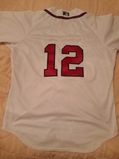 Mississippi Braves AA Game Worn USED Jersey #12 Atlanta Braves MILB Sz 44