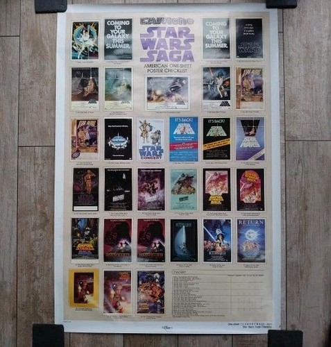 Star Wars Vintage Original One Sheet Checkliste Poster Top Zustand Kilian