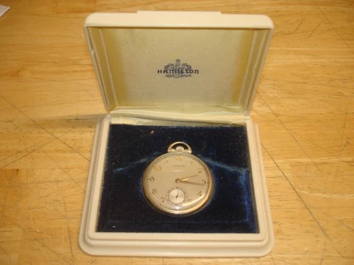 ANTIQUE 14k GF ART DECO HAMILTON Model 917 Runs Good Orig Box and Case