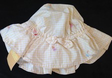 NWT Vtg Gymboree Sweet Shop yellow white gingham ice cream sun hat baby 0-3 6-12