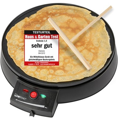 Clatronic Crêpe Maker CM 3372 schwarz, Platte: Ø 29 cm, antihaftbeschichtet, NEU