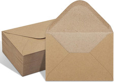 50 Pack Kraft 4x6 Envelopes, Contour Flap A4 Envelopes for Engagement Invites, W