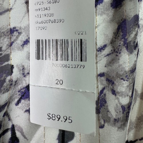 Lane Bryant Floral Pleated Wedding Guest Midi Dress Metallic Pinstripe SZ 20 NEW - Afbeelding 7 van 16