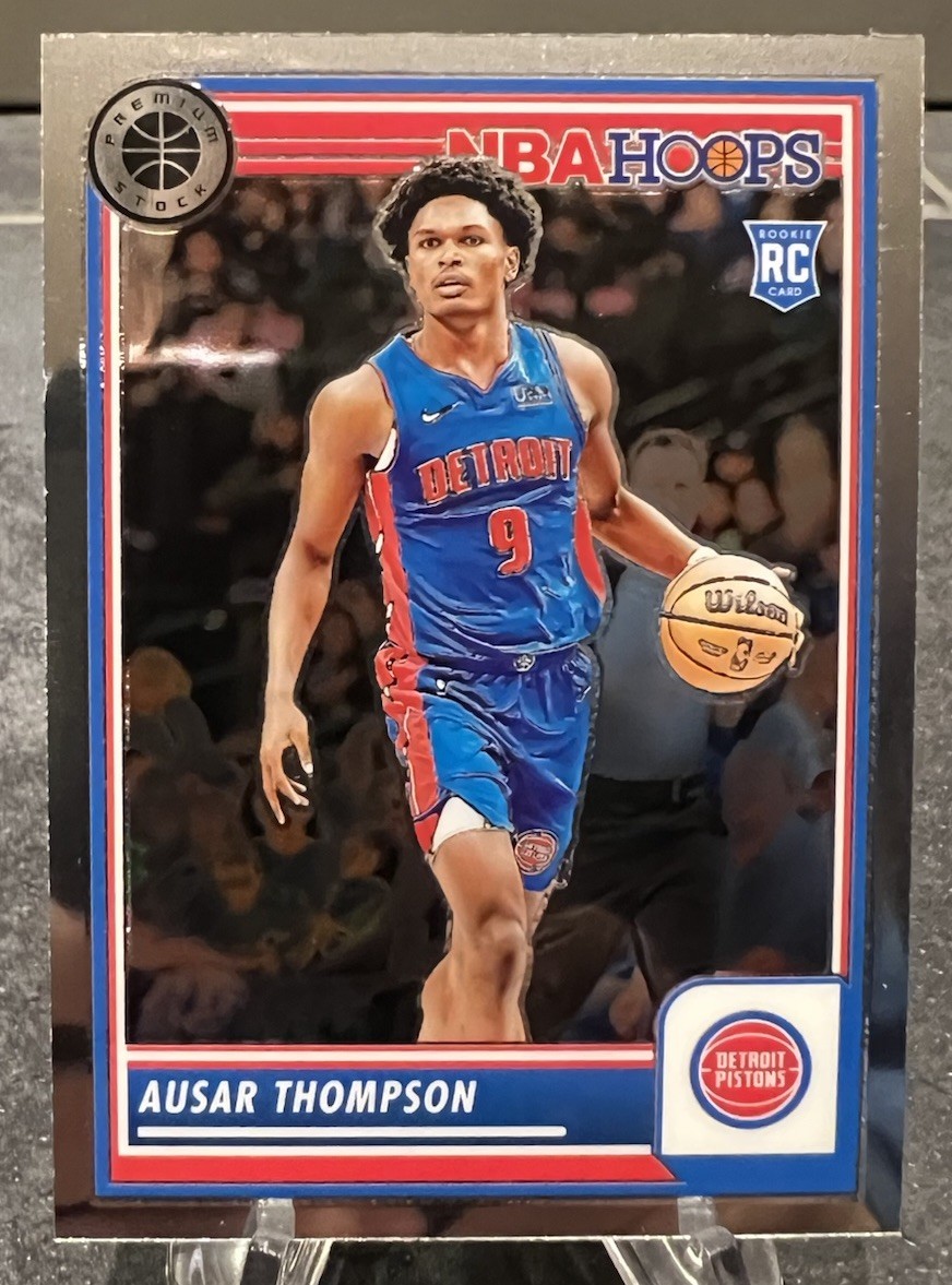 2023-24 NBA Hoops Premium Stock Ausar Thompson RC #100 Rookie Detroit Pistons