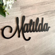 Personalized Metal Name Sign, Custom Script Wall Decor